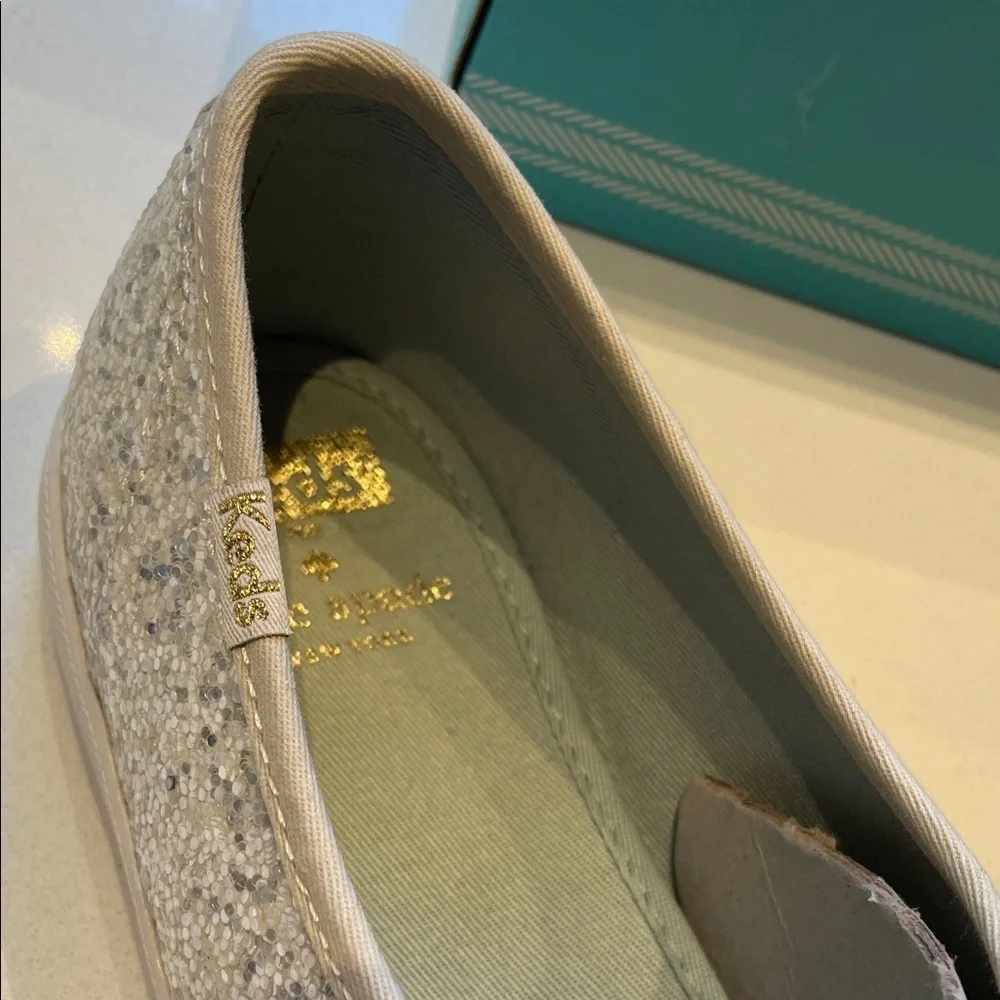 🆕 Keds & Kate Spade New York Champion Glitter Sneakers, Bridal, Cream, Size 10
